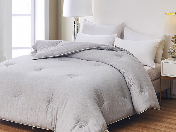 色織大豆纖維冬被（灰/粉）